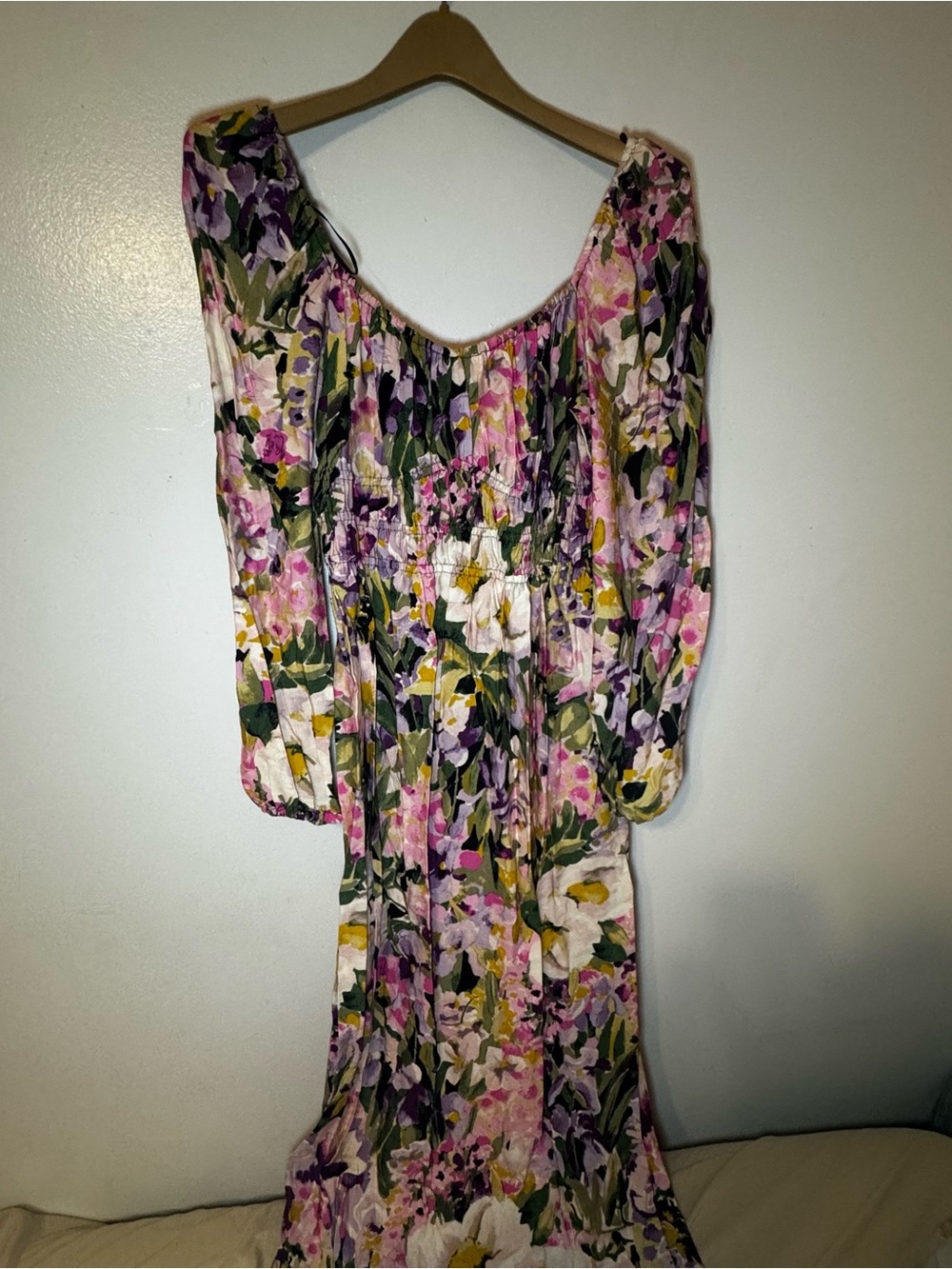 H&M Floral Maxi Dress in Pink, Green & Purple Size Medium